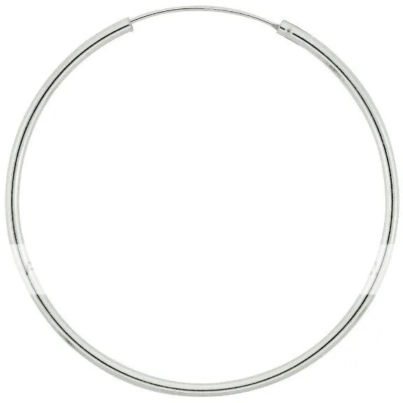 35MM 50MM 60MM Amazing Plain Hoops Earrings Real 925 sterling silver 3.5mm SH2