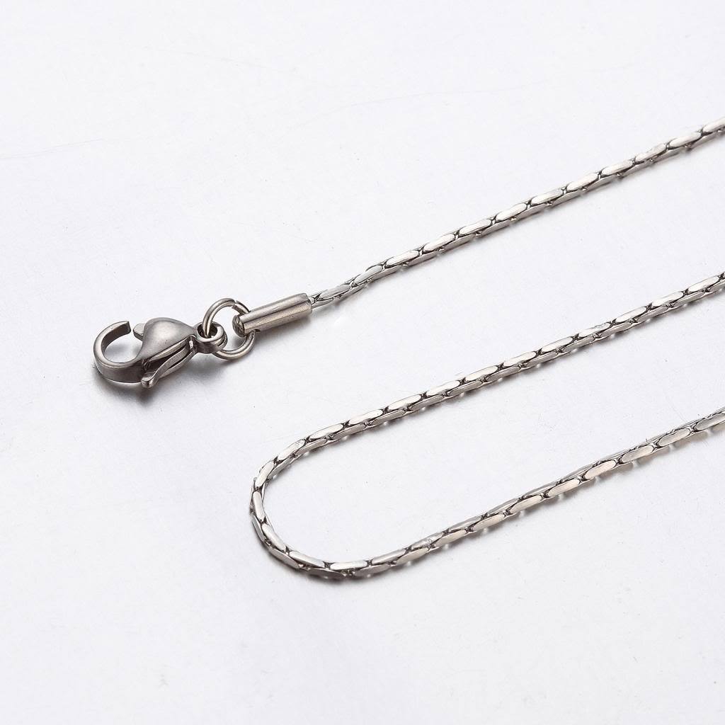 0.8mm-1.2mm 16"-40" Silver Stainless Steel Fancy Necklace Chain HN16 USA Seller