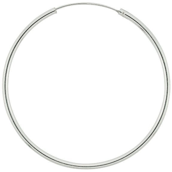 35MM 50MM 60MM Amazing Plain Hoops Earrings Real 925 sterling silver 3.5mm SH2
