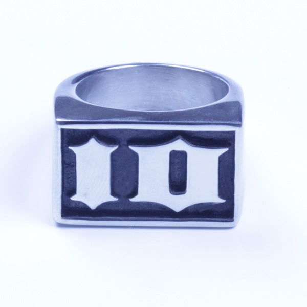 USA Seller Men's Stainless Steel IO Initial Letter Biker Ring Size 8-15 SR123