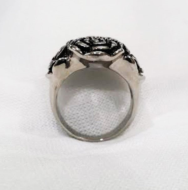 Women Vintage Rose Cast Stainless Steel Cocktail Fashion Ring Size 6,7,8,9 SR183
