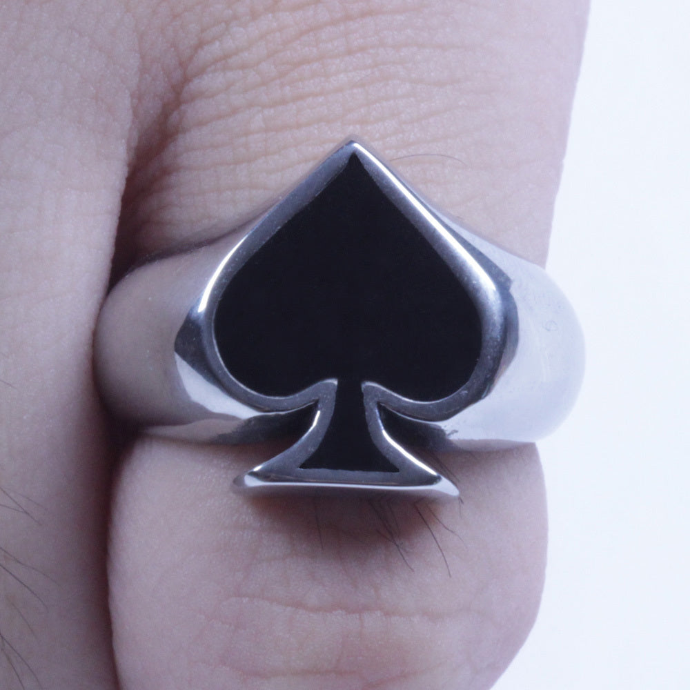USA Seller Men's Silver Stainless Steel Spade Biker Ring Size 8-14 SR93