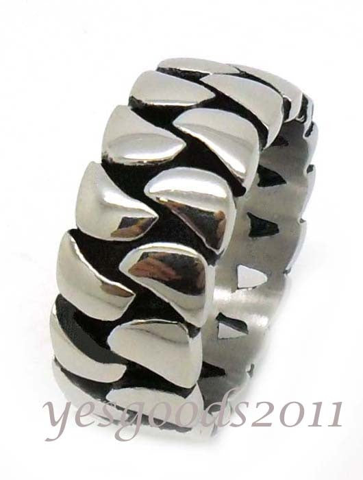 USA Seller 9MM Vintage Silver Stainless Steel Biker Ring Size 8-12 SR79