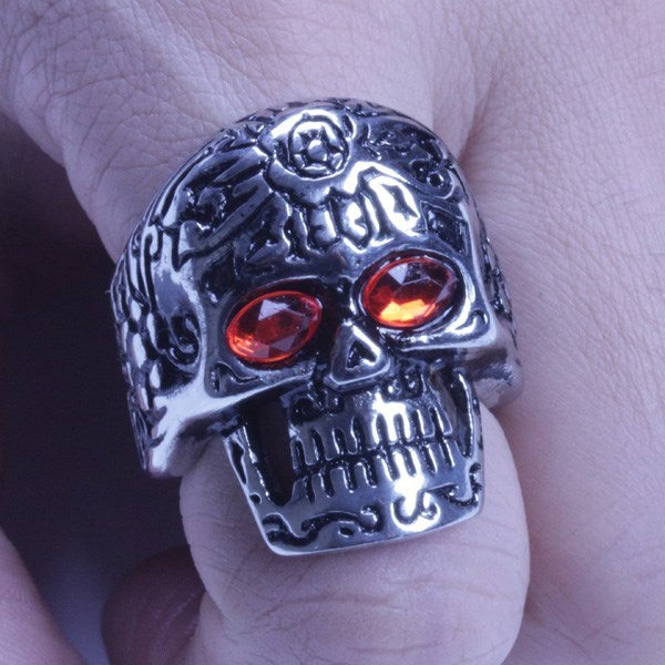 US Seller Men's Silver Stainless Steel Skull Biker Ring Size 9-14 SR120