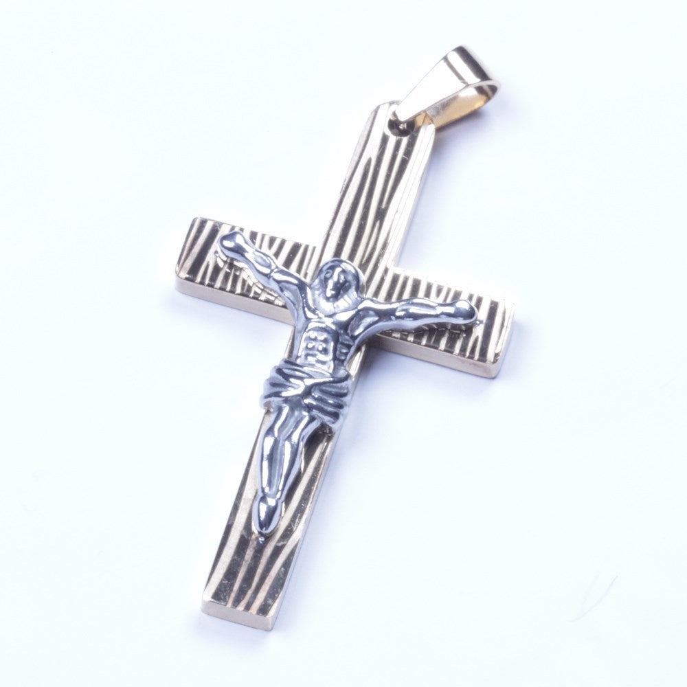 Silver Gold Stainless Steel The Cross Pendant With Necklace Sp98 USA Seller