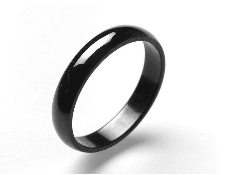 Men/Women Black 4mm Stainless Steel Wedding Band Ring Size4-12.5 Half Size SR13