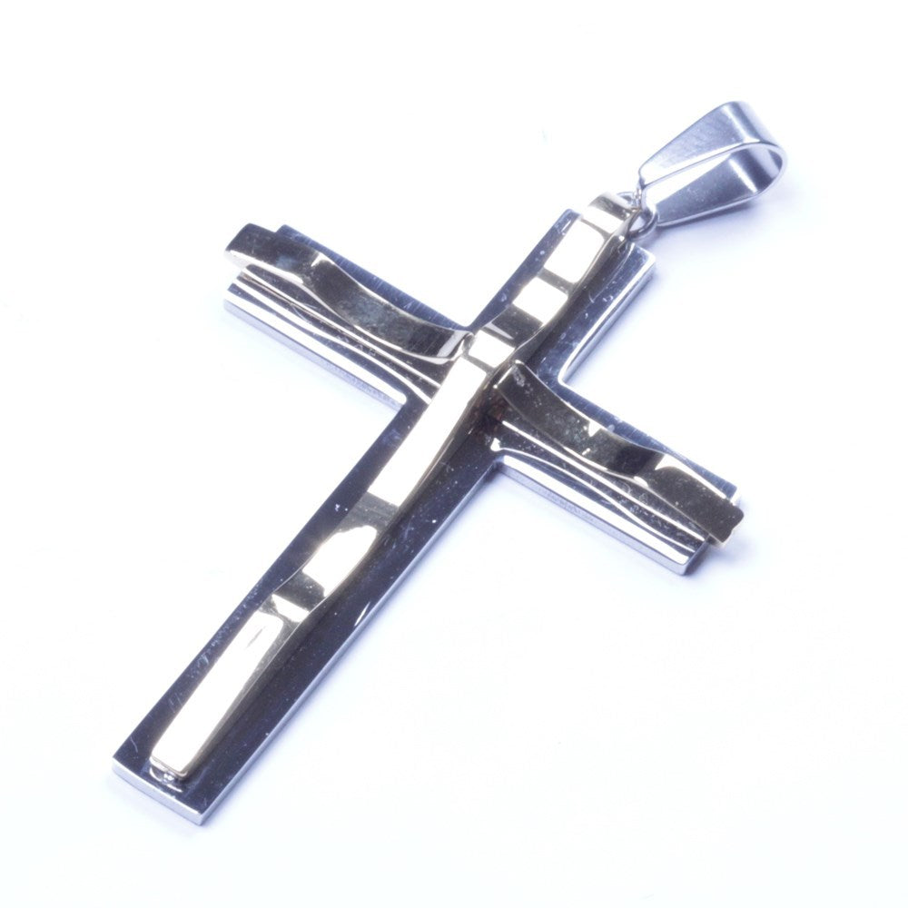 Silver Gold Stainless Steel The Cross Pendant With Necklace Sp96 USA Seller