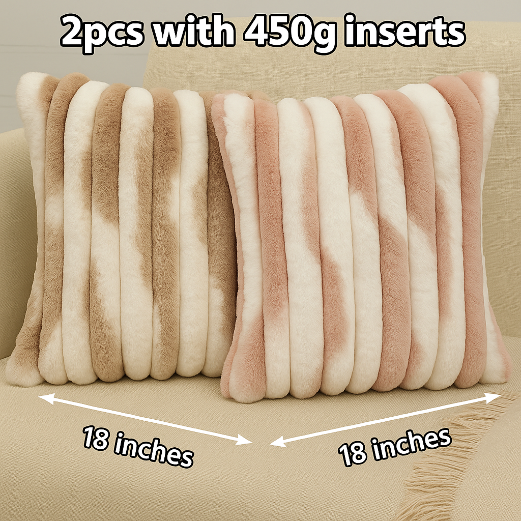 Set of 2 Polyester Blend Throw Square Pillow Cover & Insert size 18"x18" Ombre colors