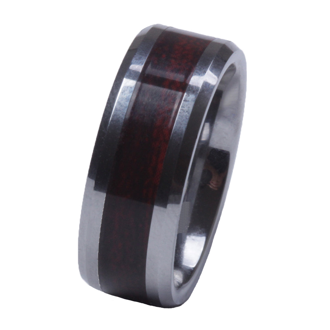 Tungsten Carbide 8 mm Brown Carbon Fiber wedding Band Size 8-13 TG53