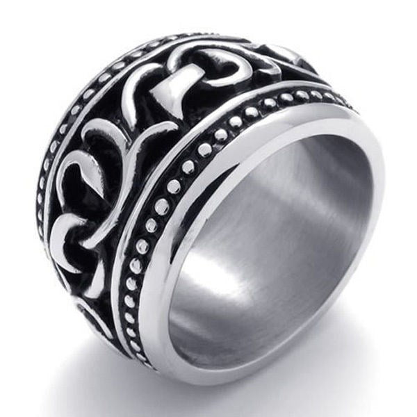 USA Seller Men's Vintage Silver Stainless Steel Ring Size7-13 SR60