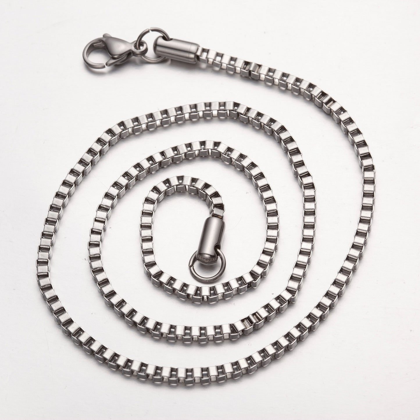 1.4mm 16"-40" Silver Stainless Steel Box Necklace Chain Sb26 USA Seller