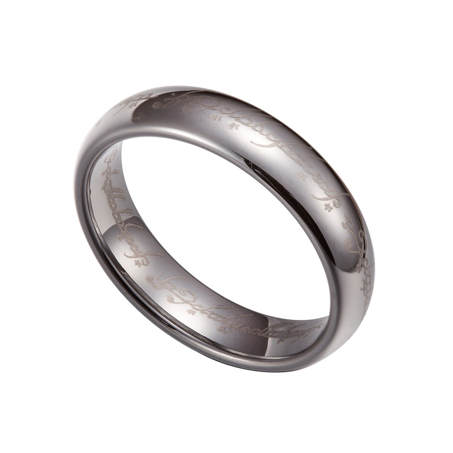 Silver Tungsten Carbide 5mm Lord Of The Rings Band Plain Size 5-12 TG025