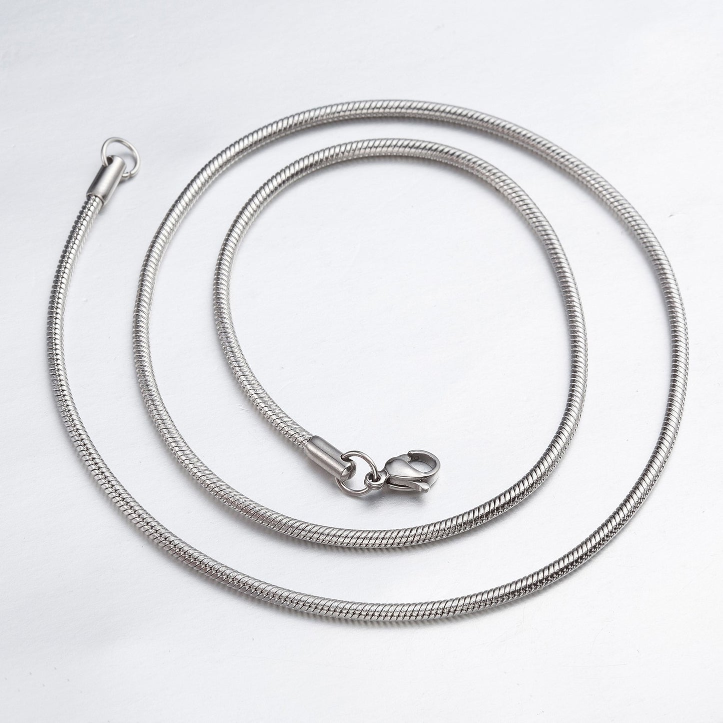 2.4mm 16"-40" Silver Stainless Steel Snake Necklace Chain Sb13 USA Seller