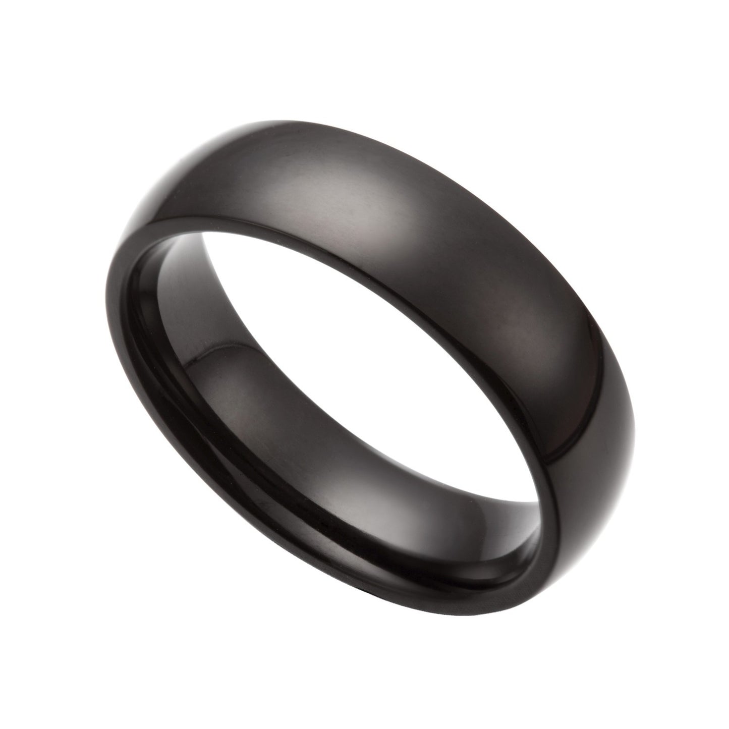 Men Women Black 6mm Stainless Steel Wedding Band Ring Size 5-14 Half Size SR14