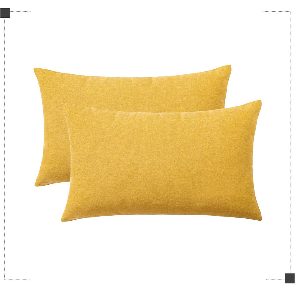 Pack of 2 Solid Color Outdoor Waterproof Throw Pillow covers Square 18"x18", 20"x20" or Rectangle 12"x20"
