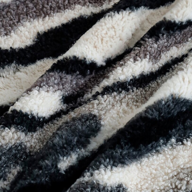 Pack of 1 Plush Striped Faux Fur Throw Pillow with insert– Soft Textured Modern Accent Pillow size 18"x18"
