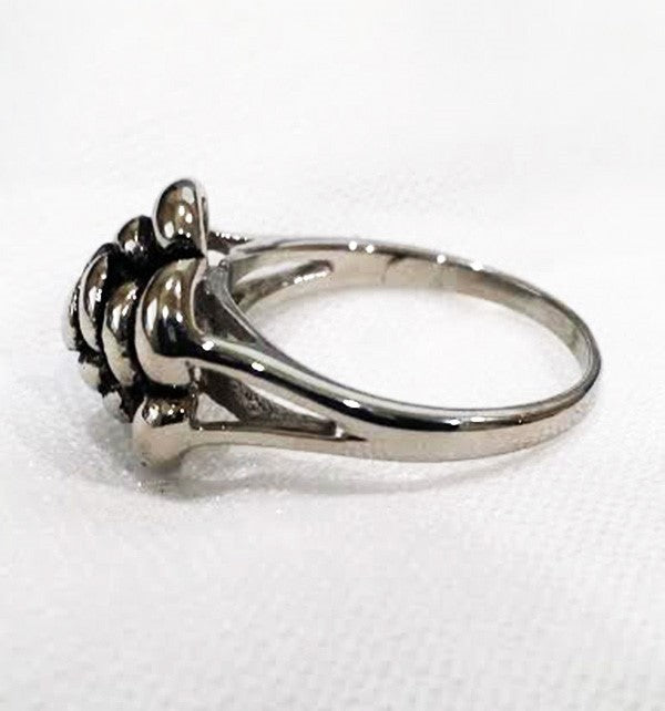 US Seller Women Vintage Rose Cast Stainless Steel Ring Size 6,7,8,9 SR182