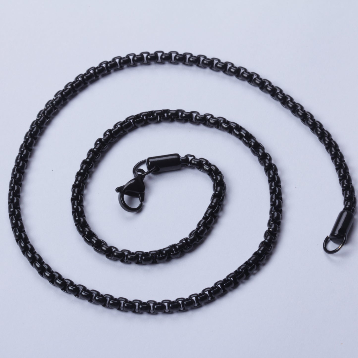 2.0mm 18"-40" Black Stainless Steel Square Rolo Necklace Chain Sb94 USA Seller