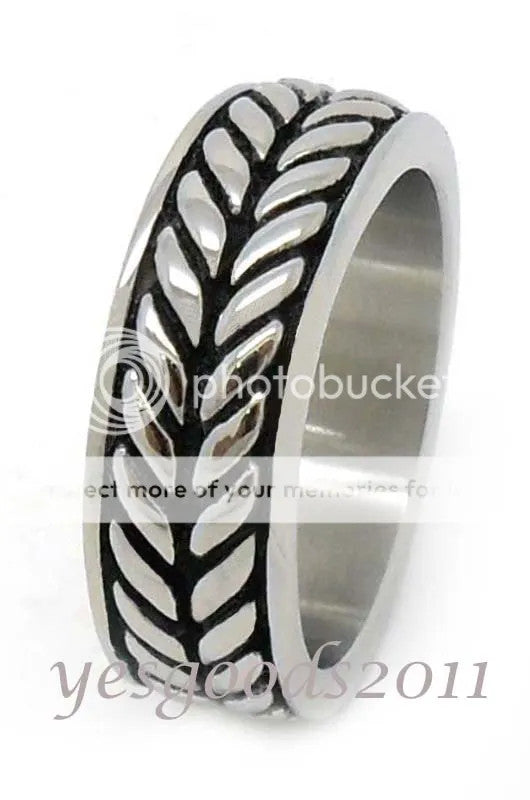 USA Seller 8MM Vintage Silver Stainless Steel Biker Ring Size 8-12 SR70
