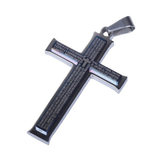Men's Women's Stainless Steel Tone Cross Pendant With Necklace Sp12L USA Seller