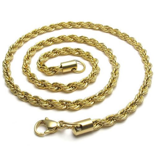 2mm 16"-40" 18K Gold plated Stainless Steel Rope Necklace Chain Sb39 USA Seller