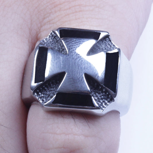 Men's Silver Stainless Steel Celtic Cross Biker Ring Size 8-14 SR90