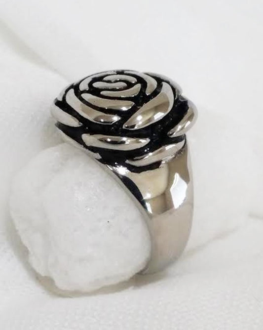 US Seller Women Vintage Rose Flower Cast Stainless Steel Ring Size 6,7,8 SR184