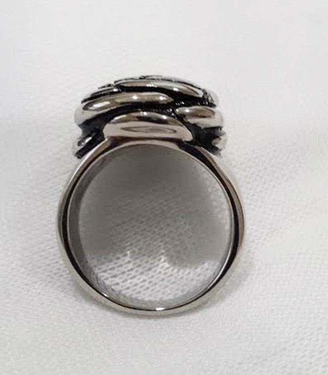 US Seller Women Vintage Rose Flower Cast Stainless Steel Ring Size 6,7,8 SR184