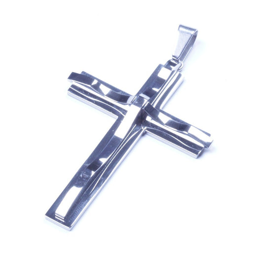 Silver Stainless Steel The Cross Pendant With Necklace Sp95 USA Seller