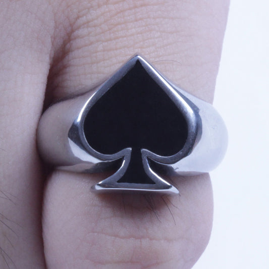 USA Seller Men's Silver Stainless Steel Spade Biker Ring Size 8-14 SR93