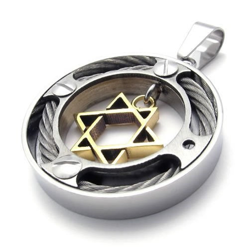 Silver Gold Stainless Steel Star Rope Pendant With Necklace Sp92 USA Seller