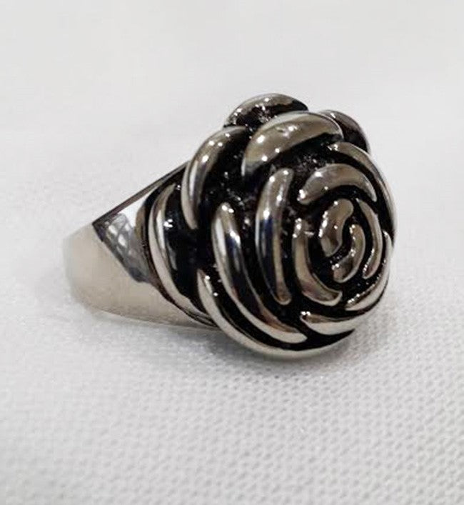 US Seller Women Vintage Rose Flower Cast Stainless Steel Ring Size 6,7,8 SR184