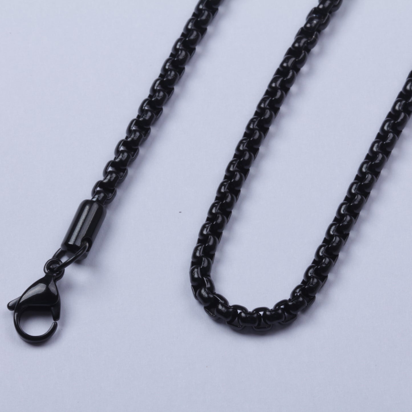 4.0mm 18"-40" Black Stainless Steel Square Rolo Necklace Chain Sb96 USA Seller