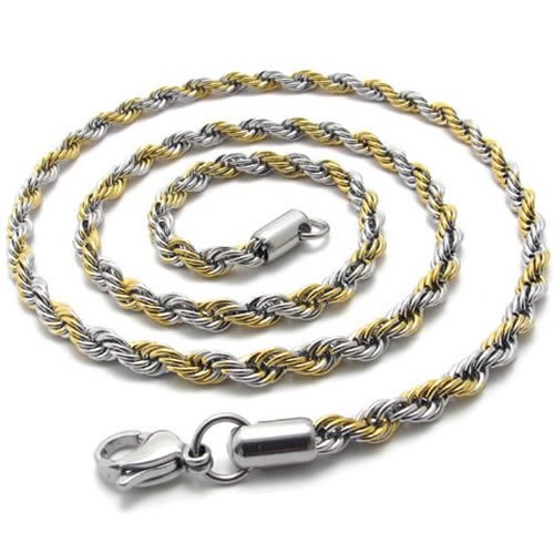 3.8 mm 16"-40" Gold Silver Stainless Steel Rope Necklace Chain Sb61 US Seller