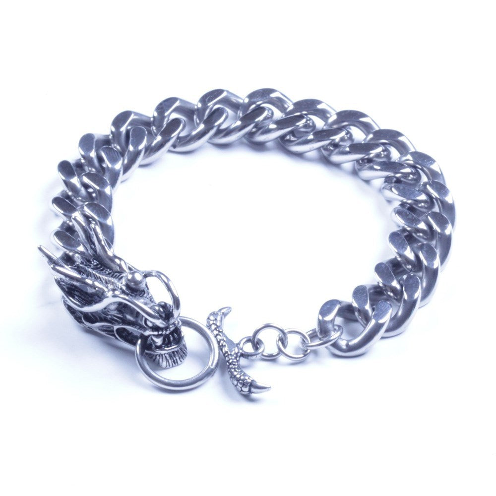 Men's Stainless Steel Biker Dragon Bracelet SL19 USA Seller