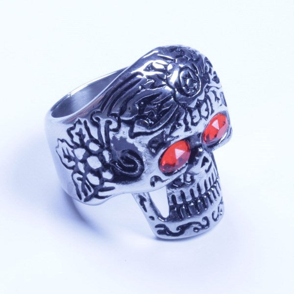 US Seller Men's Silver Stainless Steel Skull Biker Ring Size 9-14 SR120