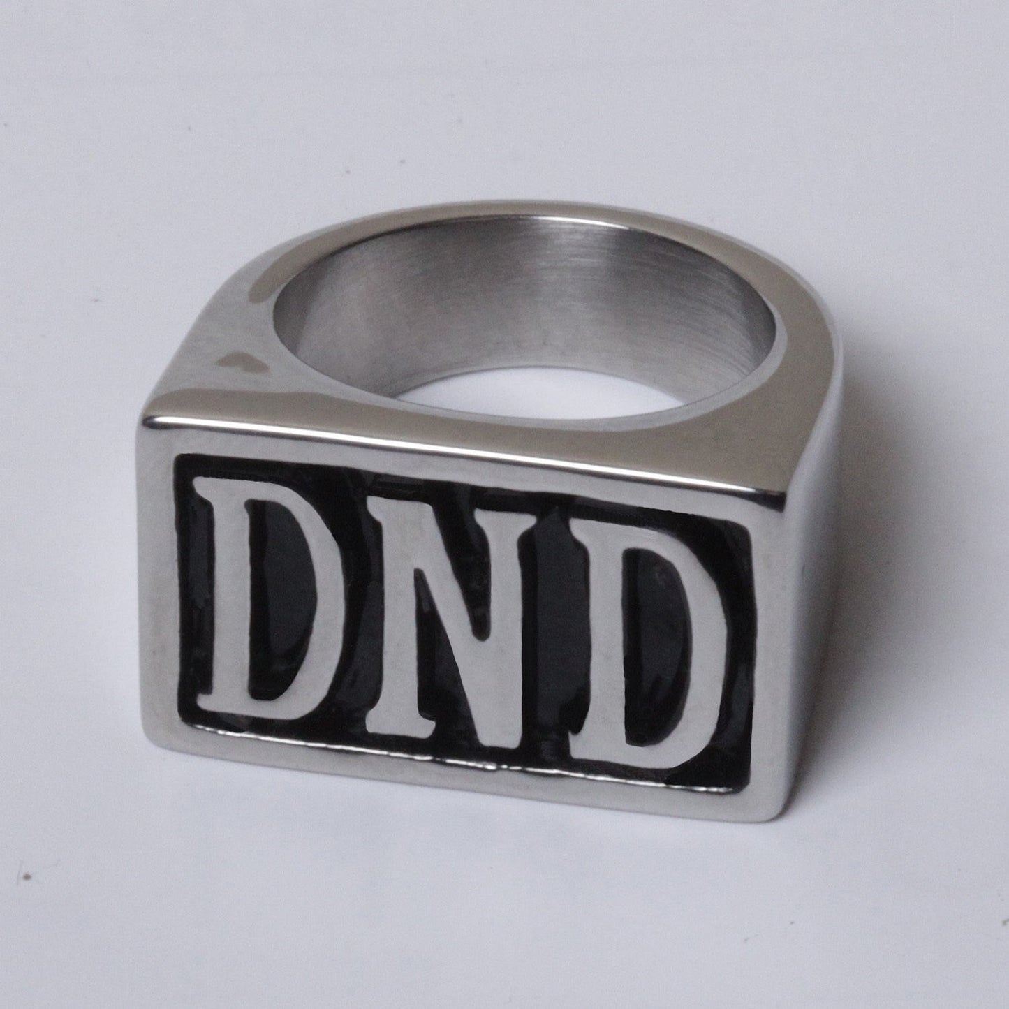 USA Seller Men's Stainless Steel DND Initial Letter Biker Ring Size 8-14 SR159