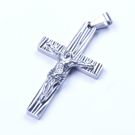 Silver Stainless Steel The Cross Pendant With Necklace Sp99 USA Seller