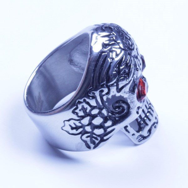 US Seller Men's Silver Stainless Steel Skull Biker Ring Size 9-14 SR120