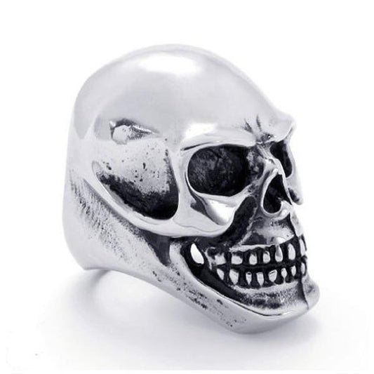 US Seller Men's Silver Stainless Steel Skull Biker Ring Size 8-14 SR53