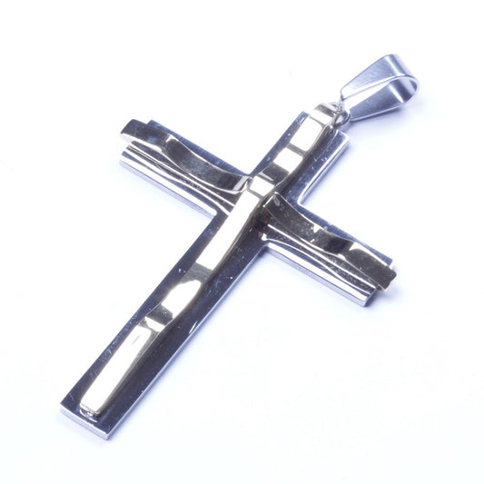 Silver Gold Stainless Steel The Cross Pendant With Necklace Sp96 USA Seller