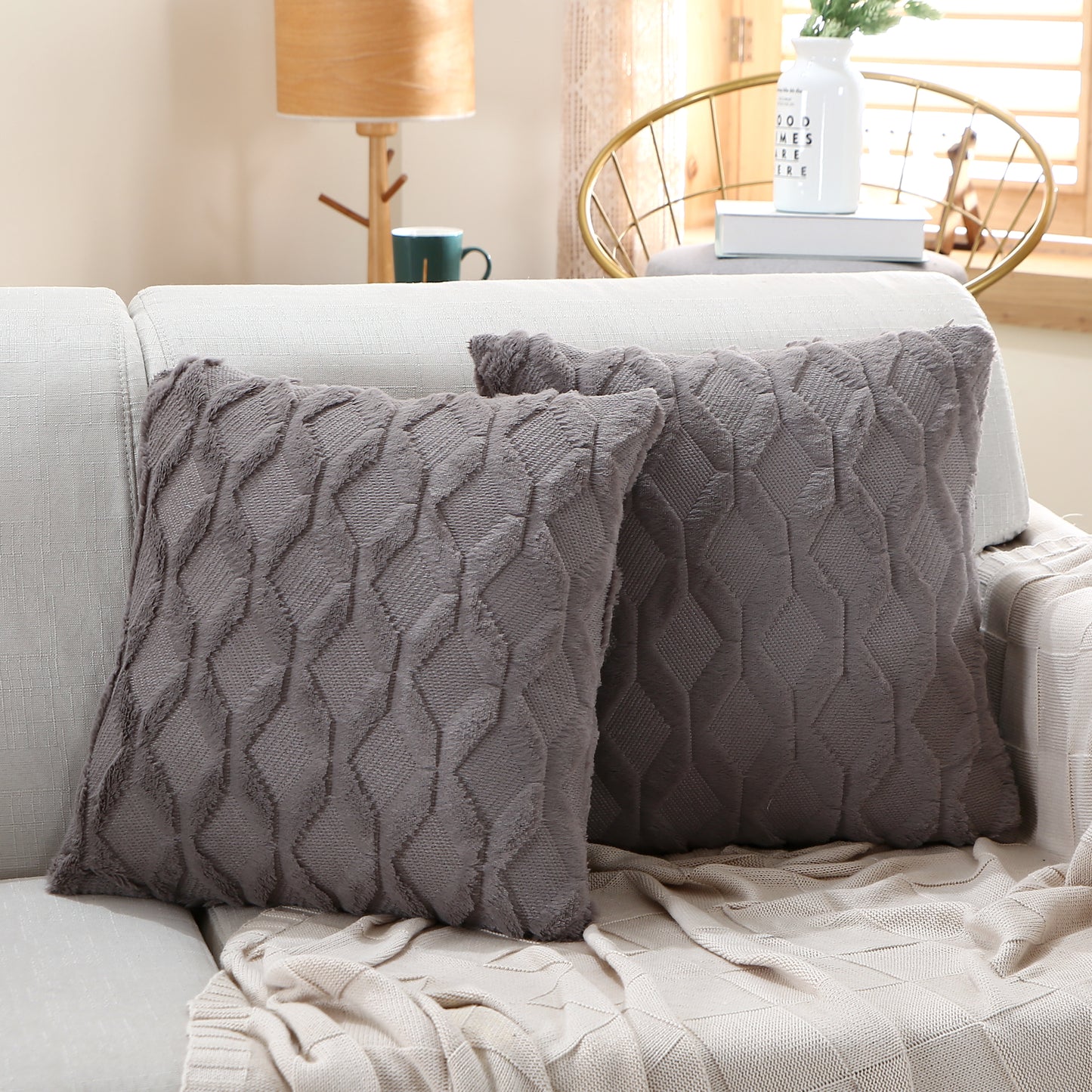 18"x18" Throw Pillow FULL set of cover and insert  Wide Variety of Colors reversable