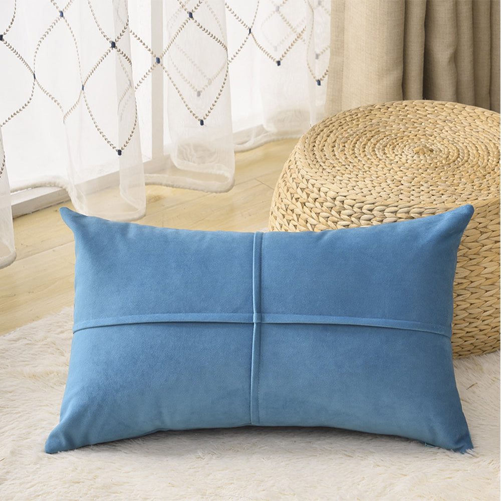 Decorative throw pillow blue 12x20  with insert by fancy & stacy