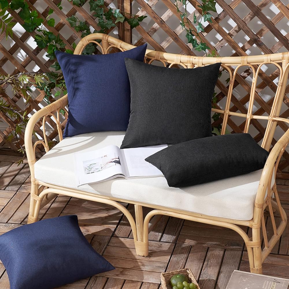 Pack of 1 Solid Color Outdoor Waterproof Throw Pillow Square 18"x18" or Rectangle 12"x20"