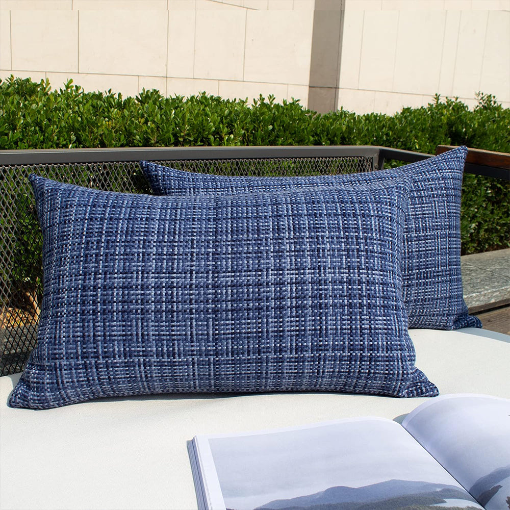 Set of 2 Premium Outdoor Waterproof Throw Pillows (With inserts) 2 sizes