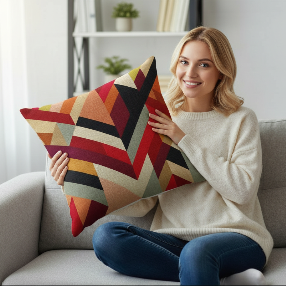Geometric square pillow cover by fancy & stacy home decor