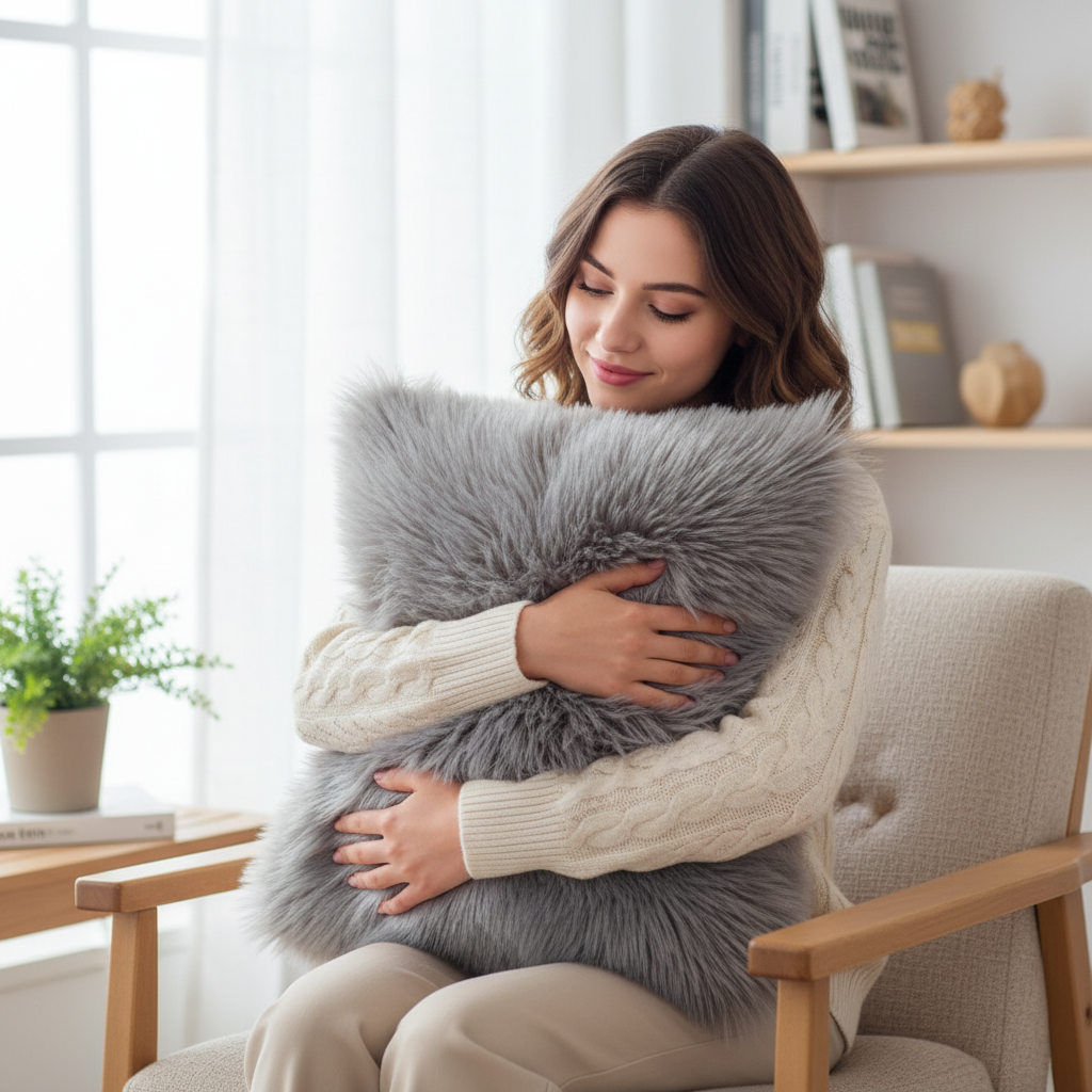 16 purple throw pillow with 450g insert by fancy & stacy