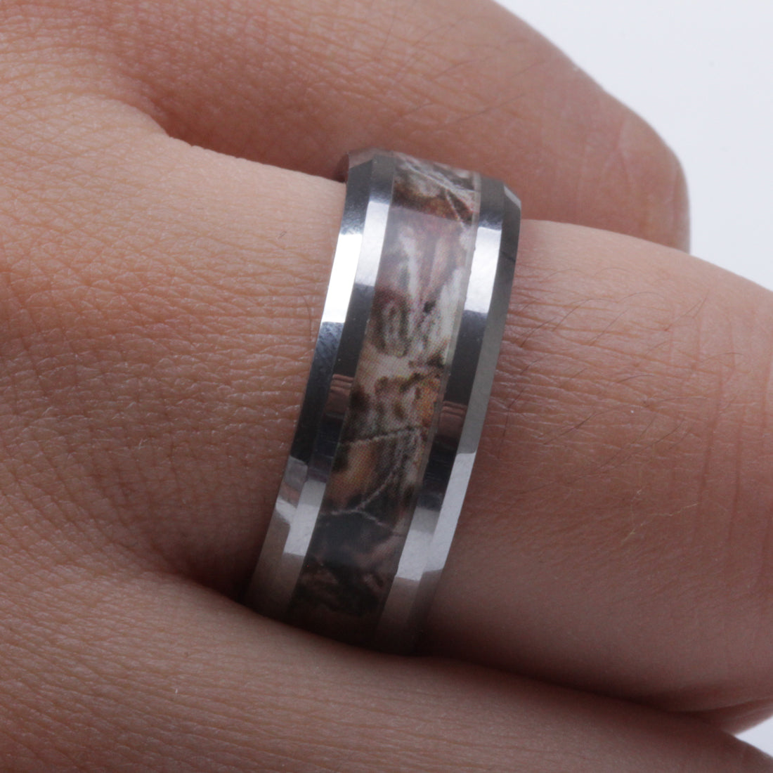 Tungsten Carbide 8 mm Multi-Color Carbon Fiber wedding  Band Size 8-13 TG54