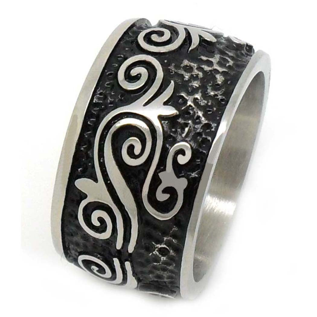 US Seller Men's Vintage Silver or Gold Stainless Steel Designed Band Ring HS29