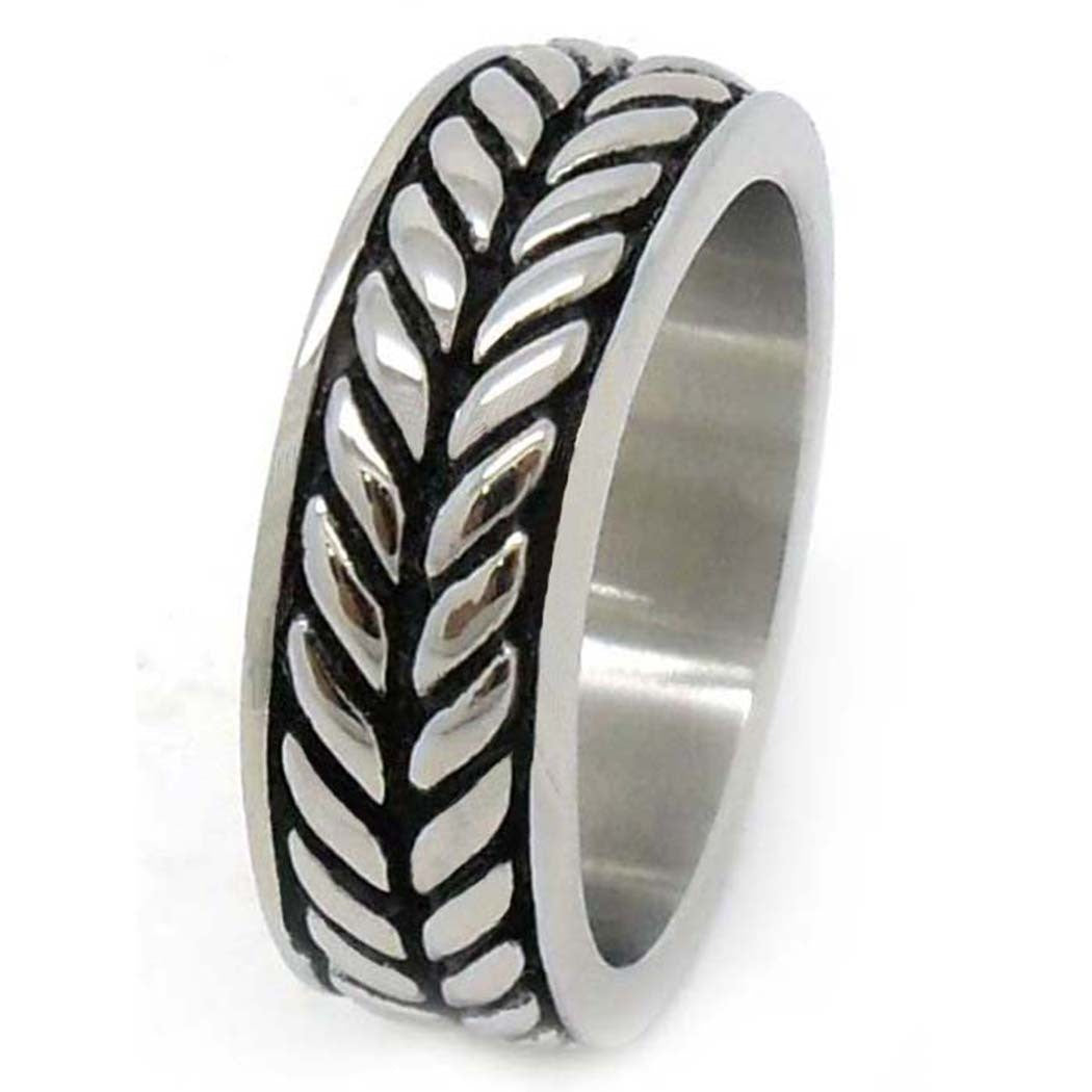 US Seller Men's Vintage Silver or Gold Stainless Steel Designed Band Ring HS29